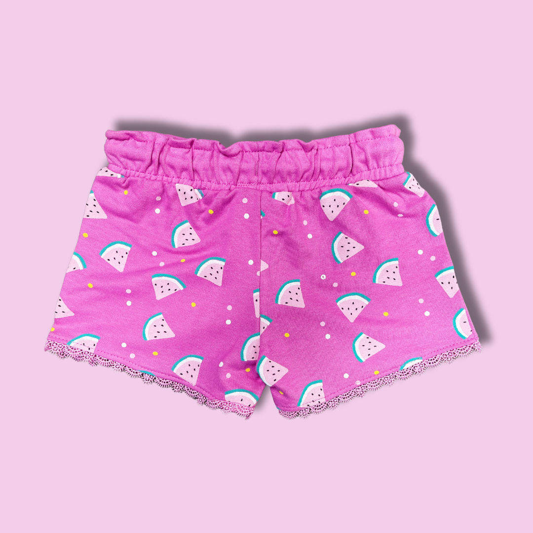 Pink Watermelon Print Girls’ Shorts