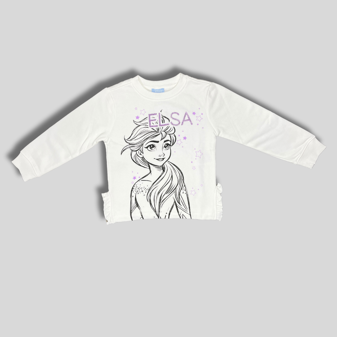 Girls' Elsa Sweatshirt – White | Frozen Magic
