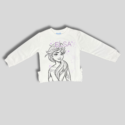 Girls' Elsa Sweatshirt – White | Frozen Magic