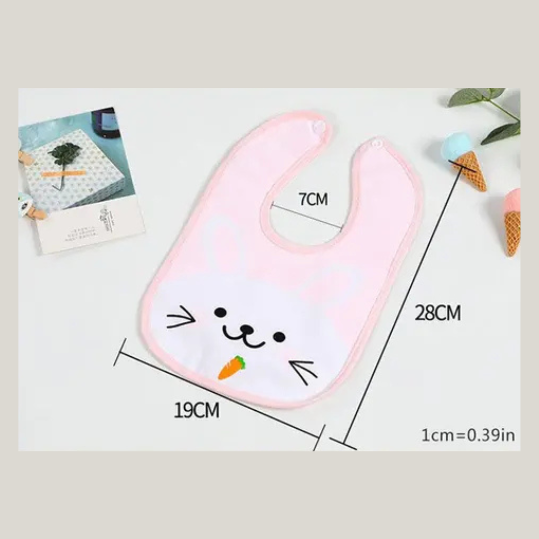 Baby Waterproof Cotton Feeding Bibs 0-15 Months (pack of 3)