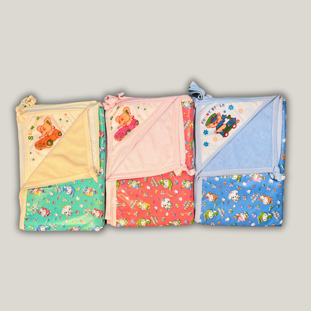 Plastic And Cotton Baby Massage Sheet (Pack Of 2)