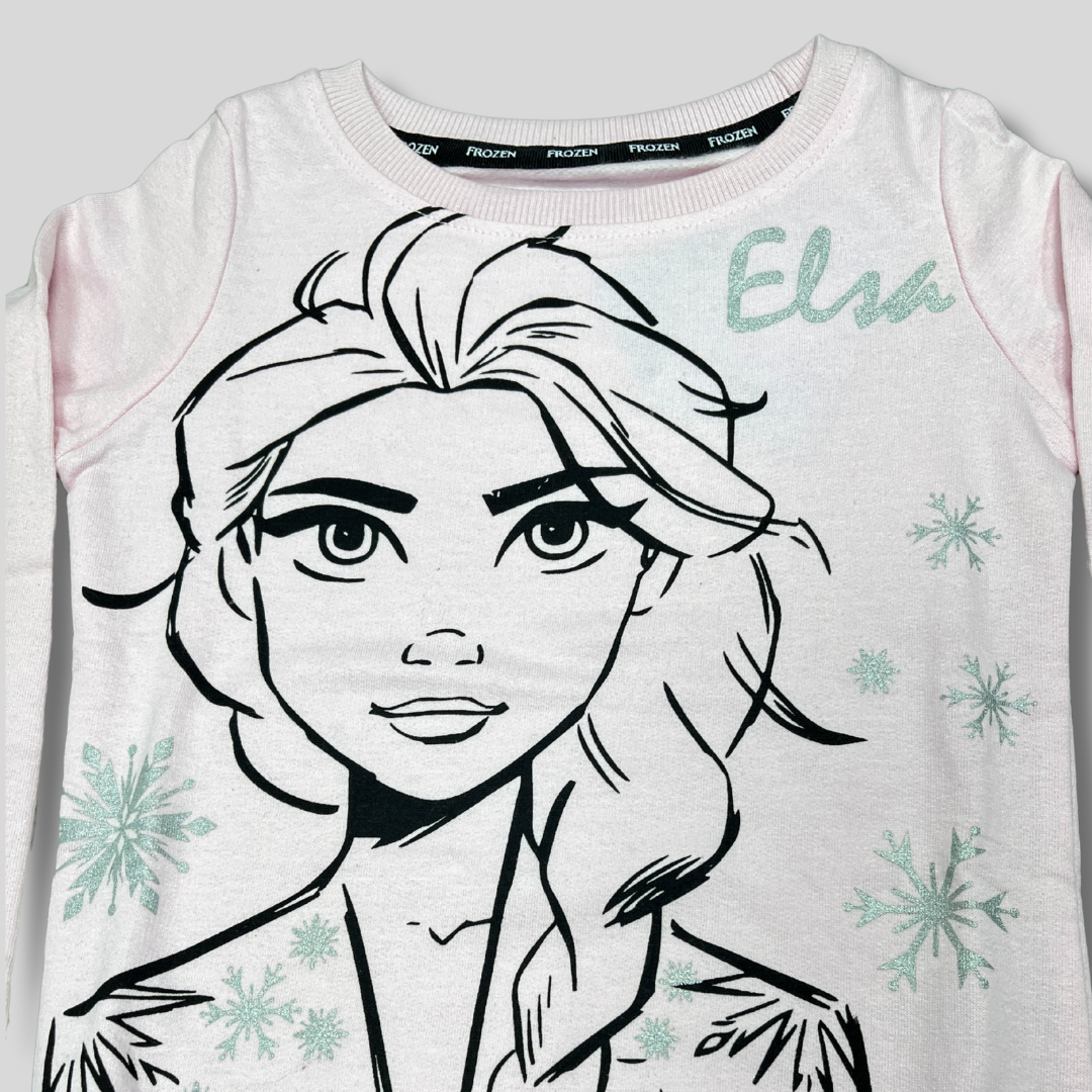 Girls' Frozen Elsa Sweatshirt – White | Stylish & Cozy