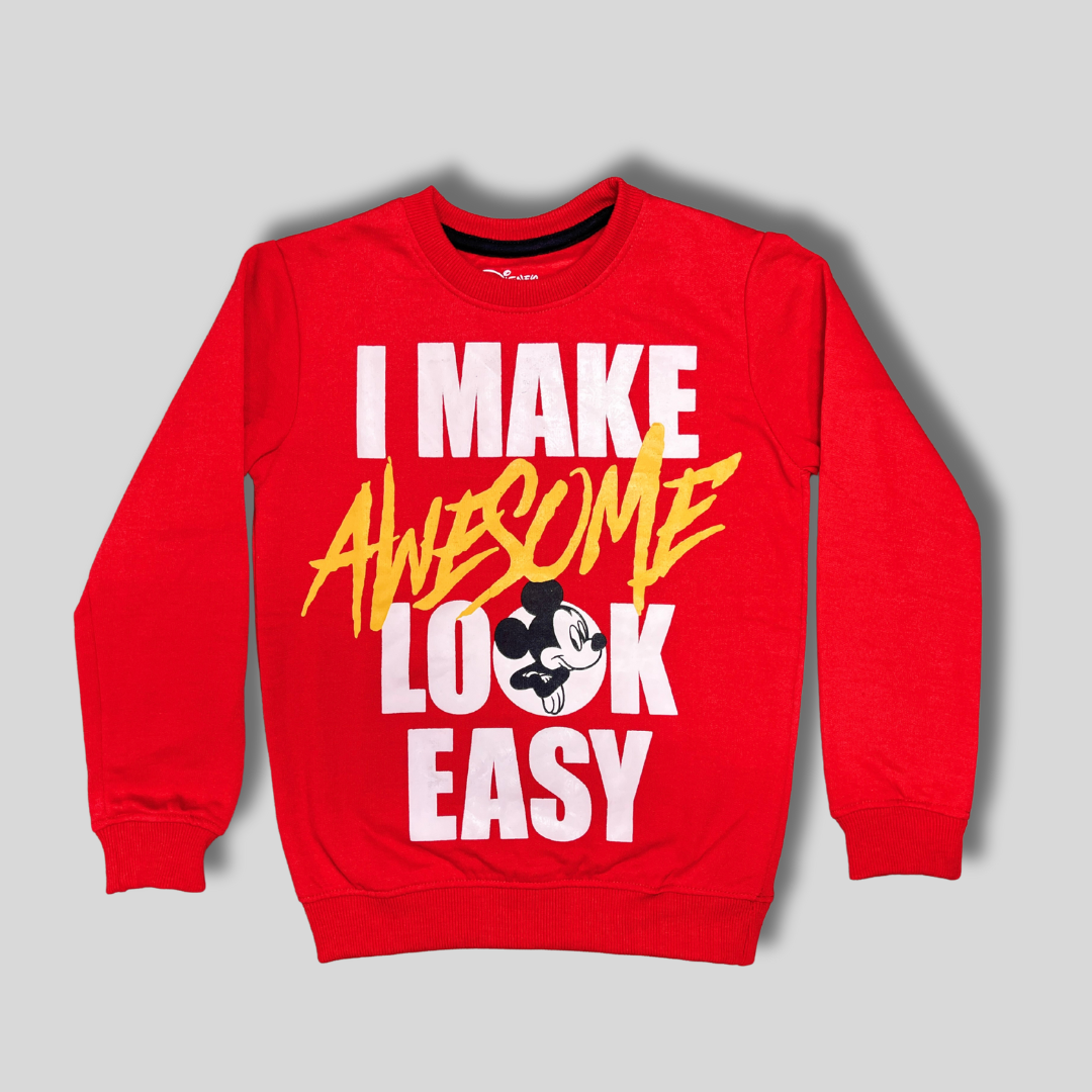 Unisex' Mickey Mouse Sweatshirt – Red | Bold & Trendy