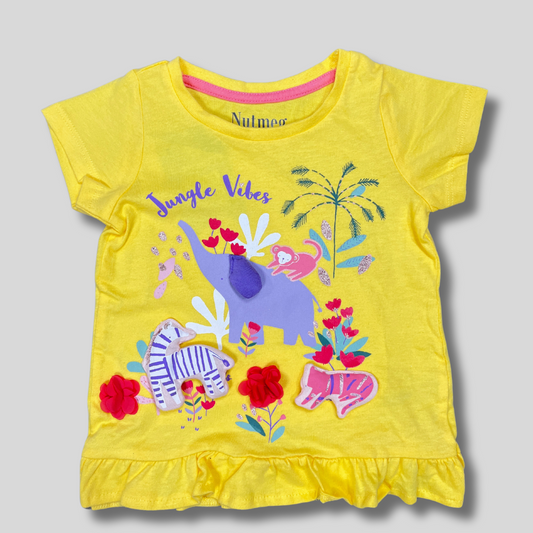 Girls' Jungle Vibes T-Shirt – Yellow | Fun & Playful