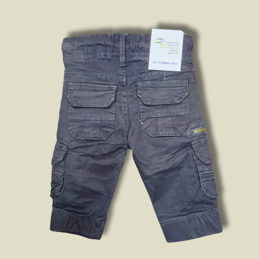 Boys' Black Cargo Jogger Pants
