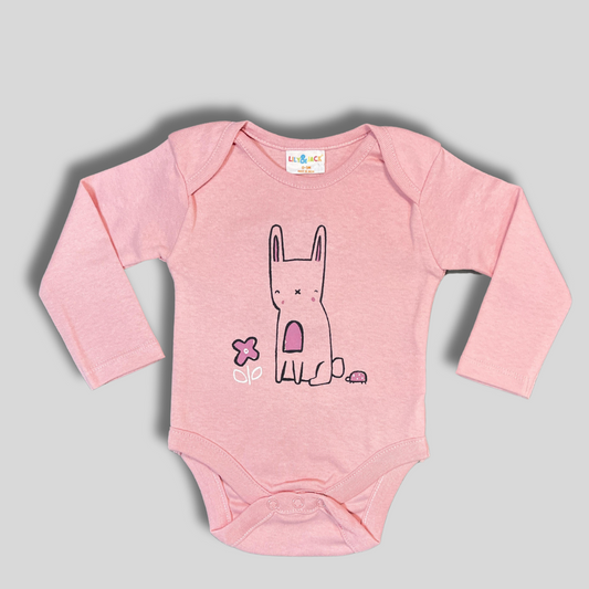 Adorable Pink Bunny Baby Bodysuit – Soft Cotton Comfort