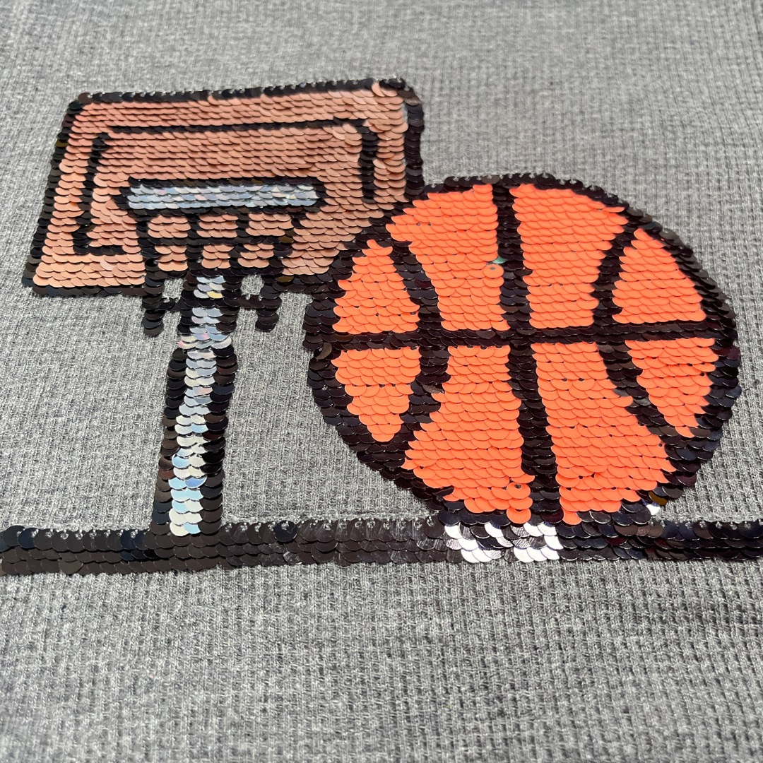 Kids' Basketball Sequin Sweatshirt – Grey