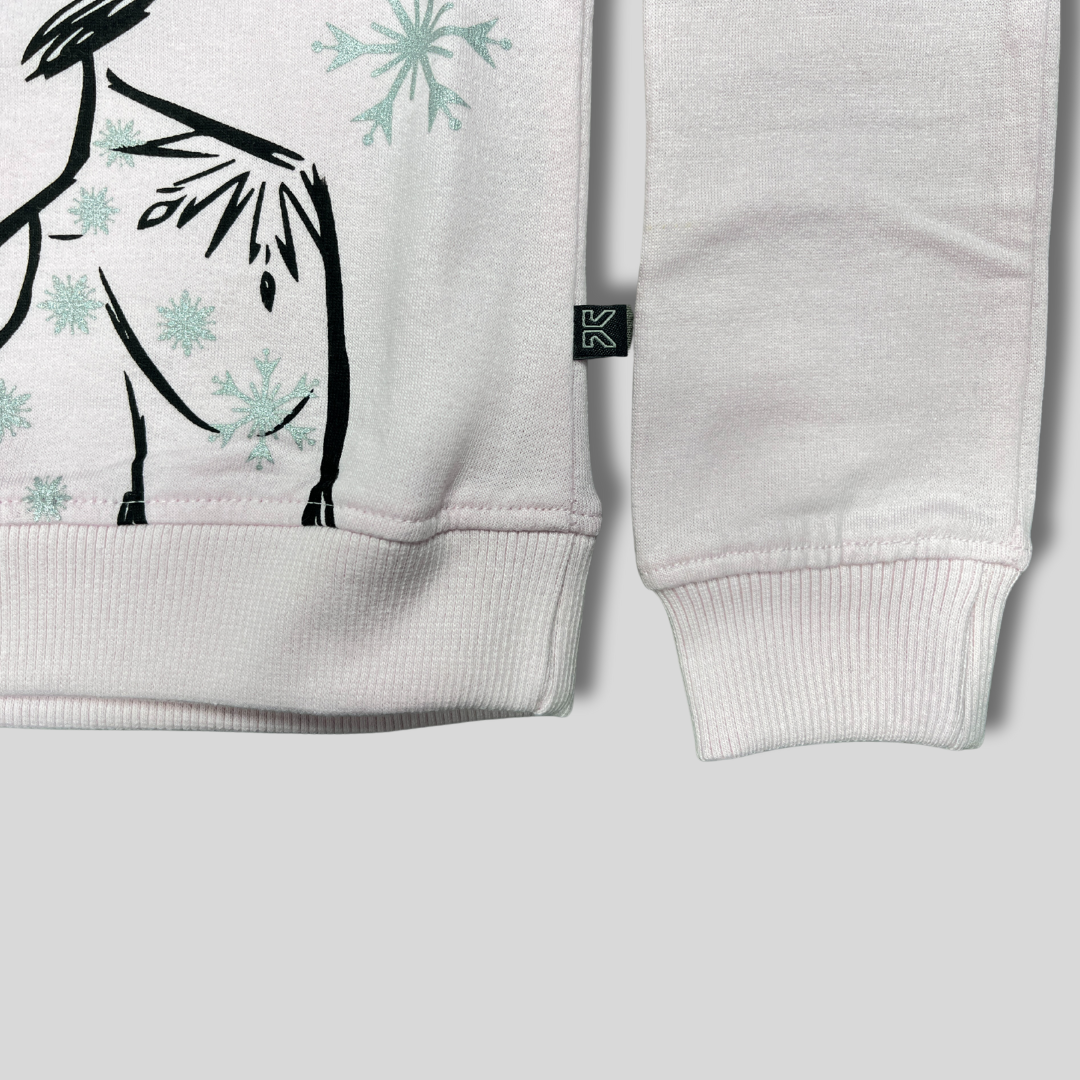 Girls' Frozen Elsa Sweatshirt – White | Stylish & Cozy