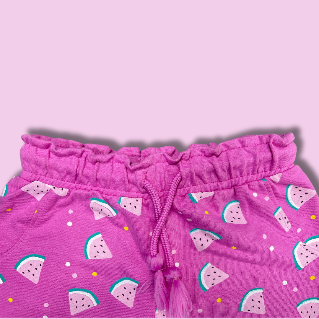 Pink Watermelon Print Girls’ Shorts