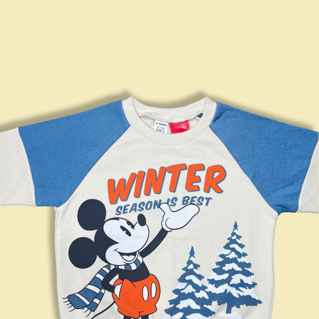 Mickey Mouse Winter-Themed Kids’ T-Shirt