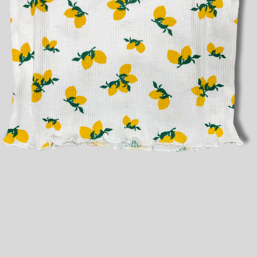 Zesty Lemon Print Kids' Pajama Set – 2-Piece Sleepwear