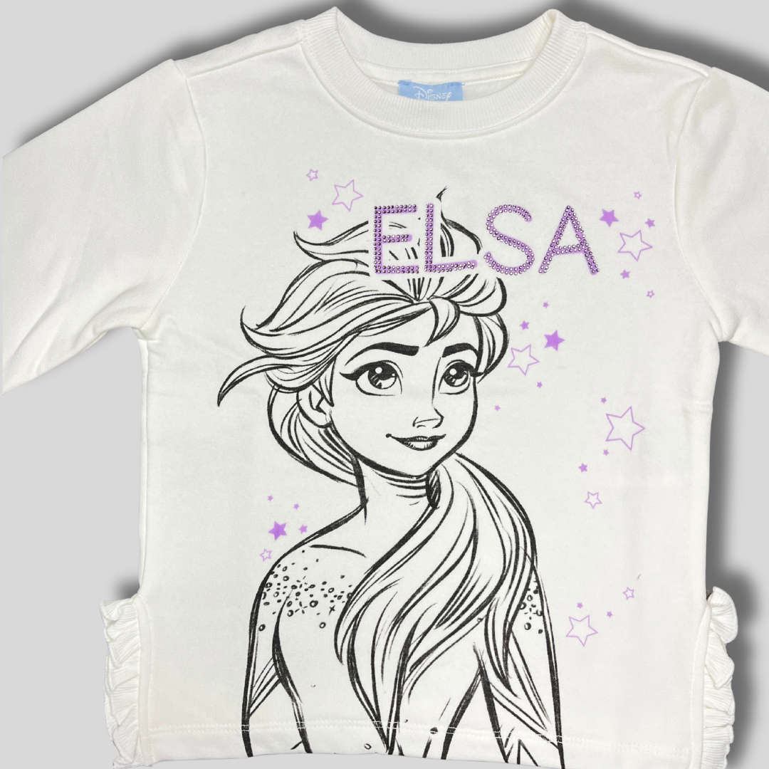 Girls' Elsa Sweatshirt – White | Frozen Magic