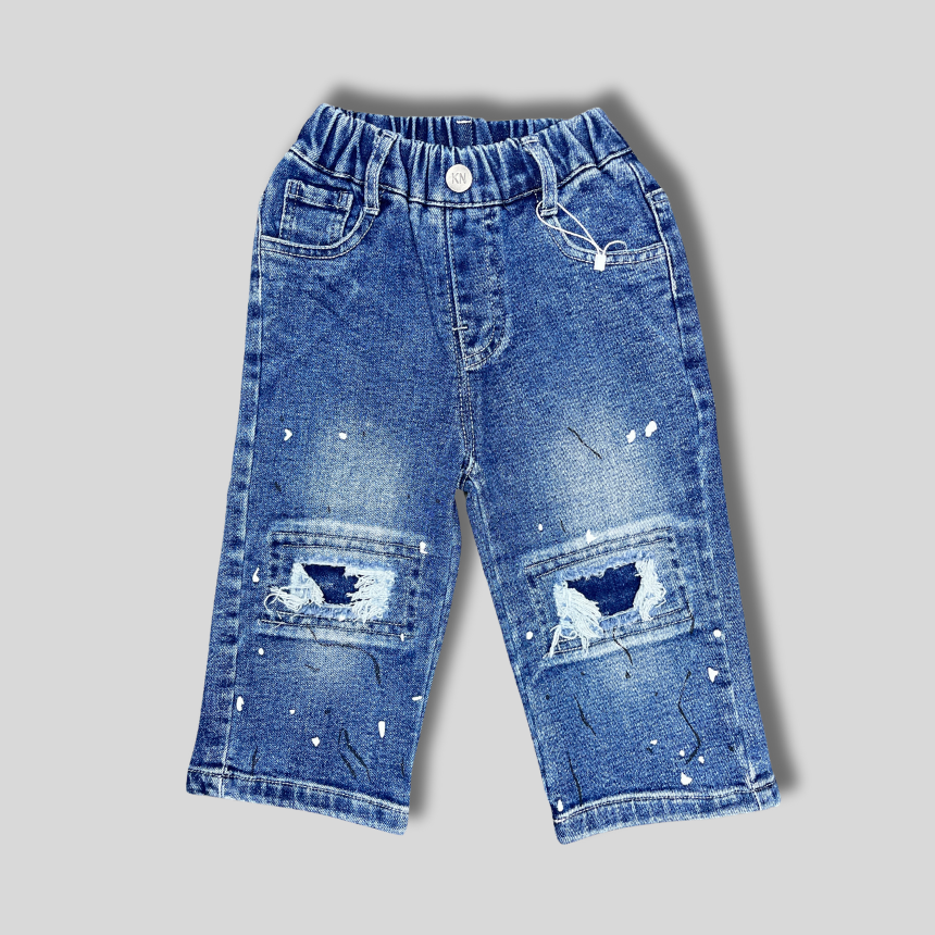 Boys' Distressed Blue Denim Jeans