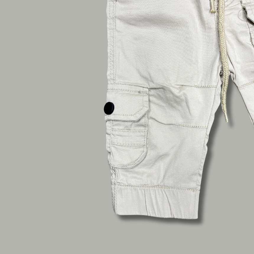 Boys' Beige Cargo Jogger Pants