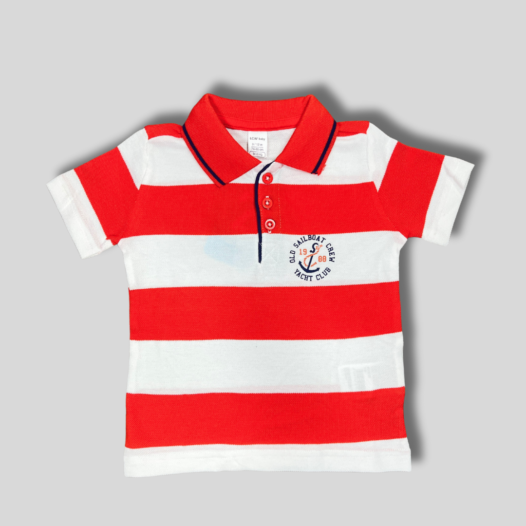 Boys’ Striped Polo T-Shirt & Shorts Set