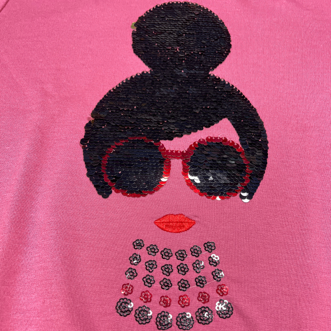 Girls' Pink Sequin Sweatshirt – Stylish & Fun