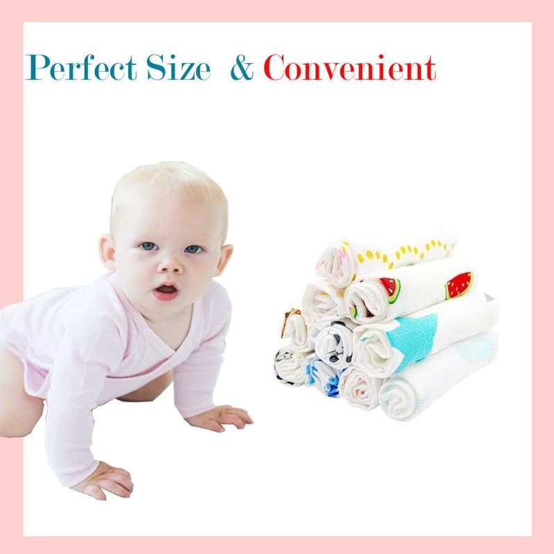 Baby Cotton Washcloths for Gift Pack (Pack of 12)