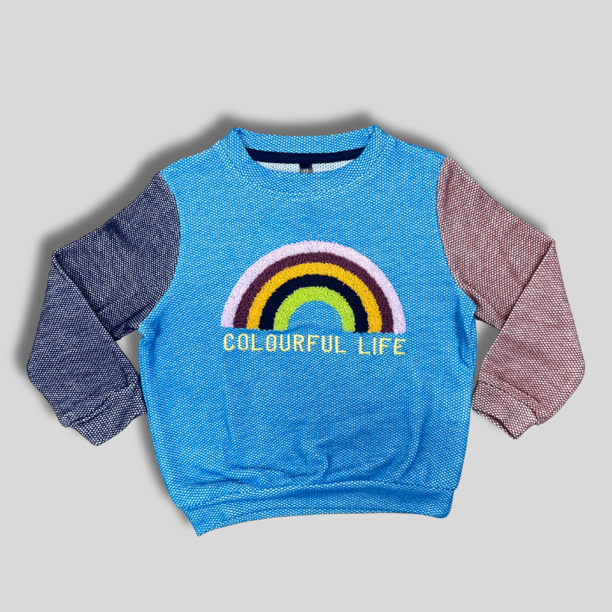 Kids' "Colourful Life" Rainbow Sweatshirt &Jogger Set – 2-Piece Outfit