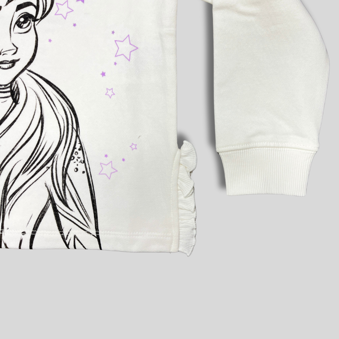 Girls' Elsa Sweatshirt – White | Frozen Magic