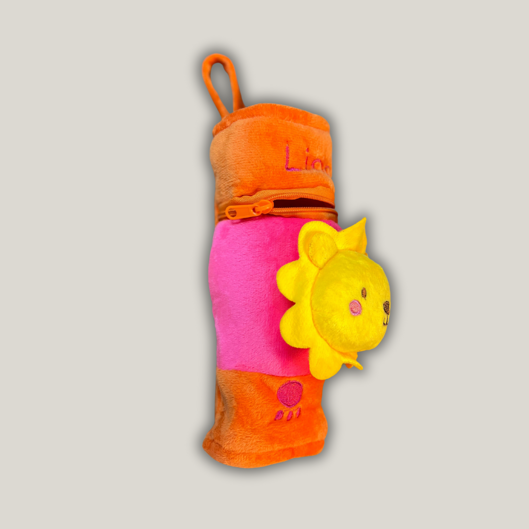 Baby Feeding Bottle Cover with Hold Strap and Zip (multicolor , 240 Ml)