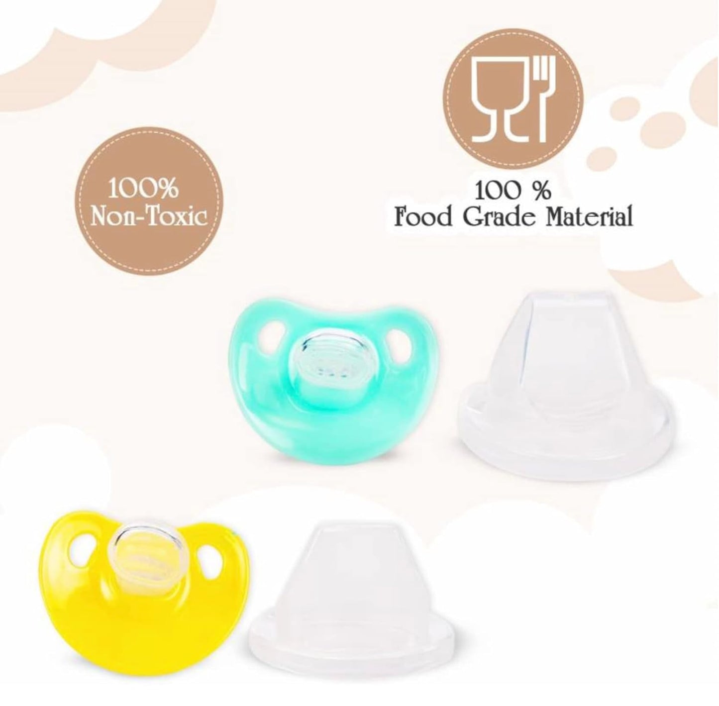Soother for baby (Silicone, Multicolor, Pack of 2)