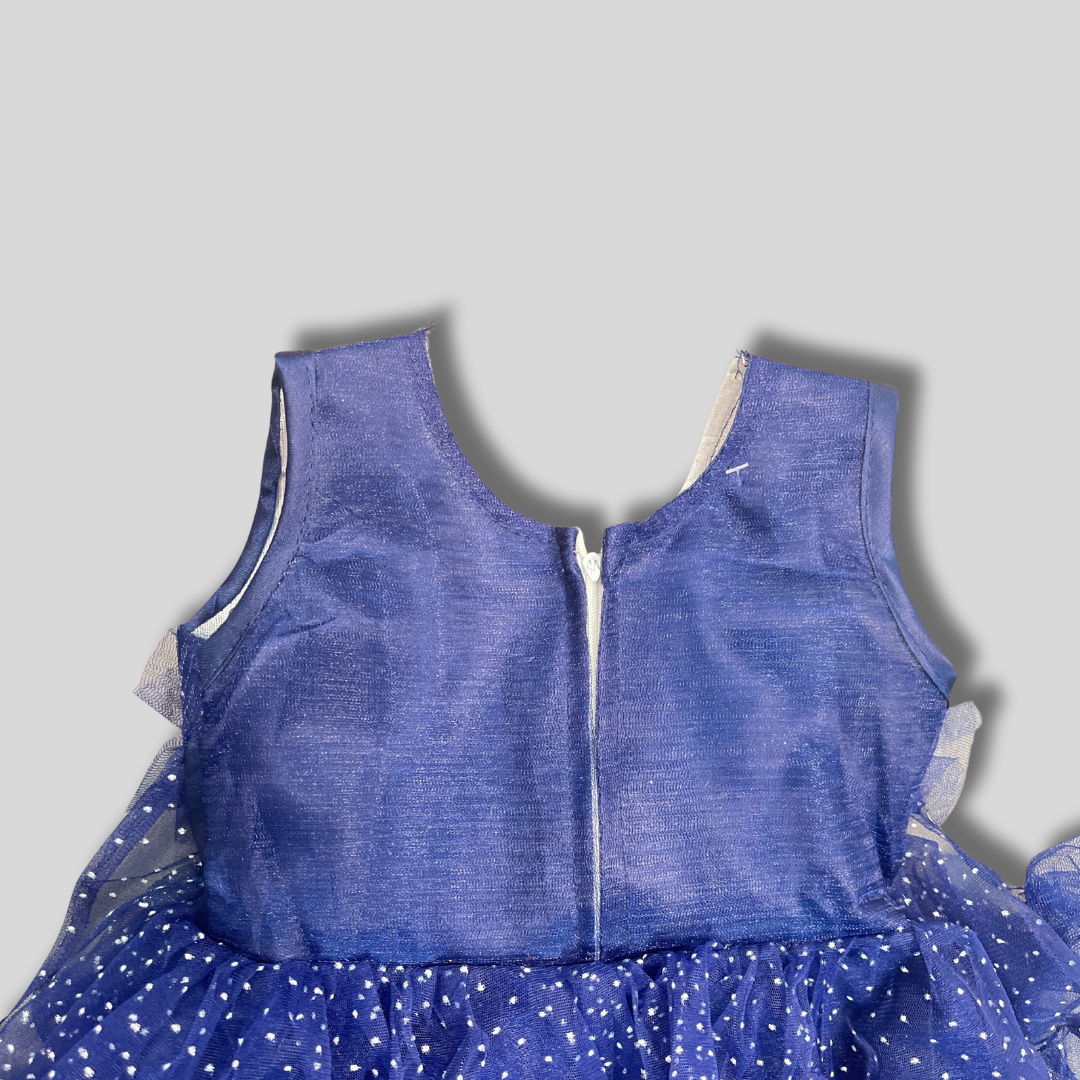 Stylish Printed Net Sleeveless Frock