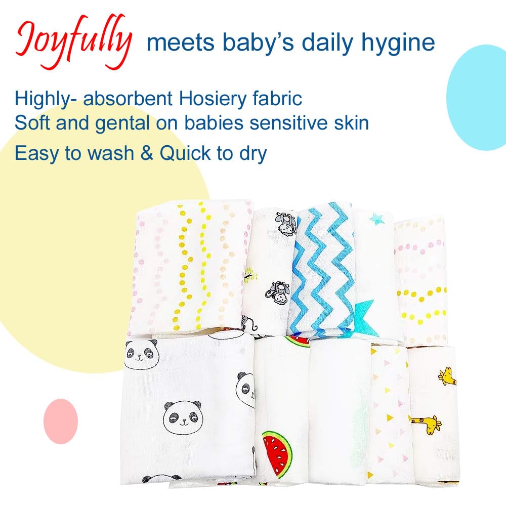 Baby Cotton Washcloths for Gift Pack (Pack of 12)