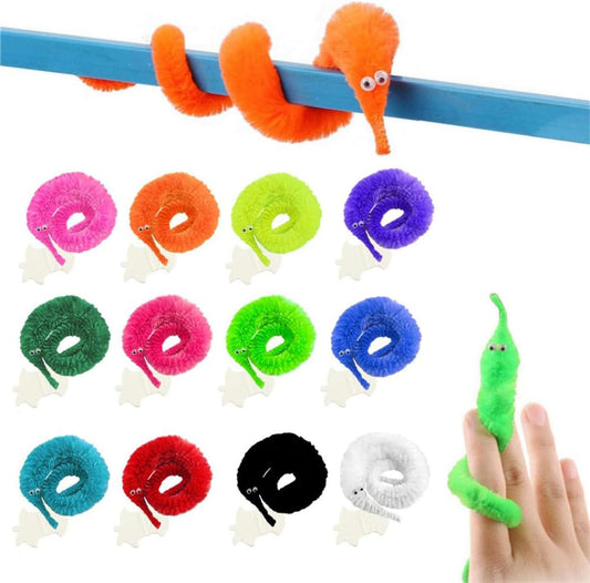 Magic Moving Worm Toys – Set of 5 Colorful Wiggle Pets