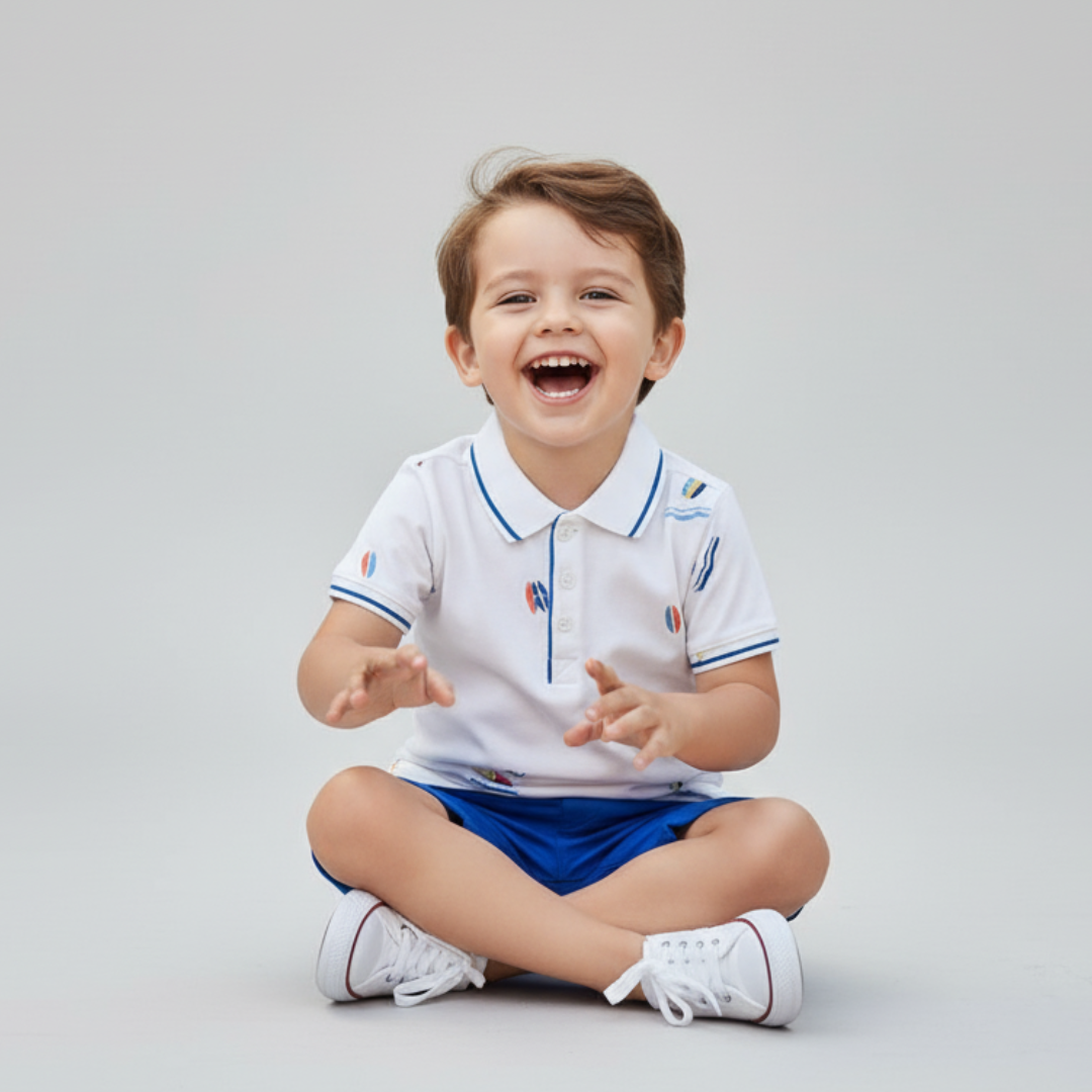 Boys’ Nautical Polo T-Shirt & Shorts Set