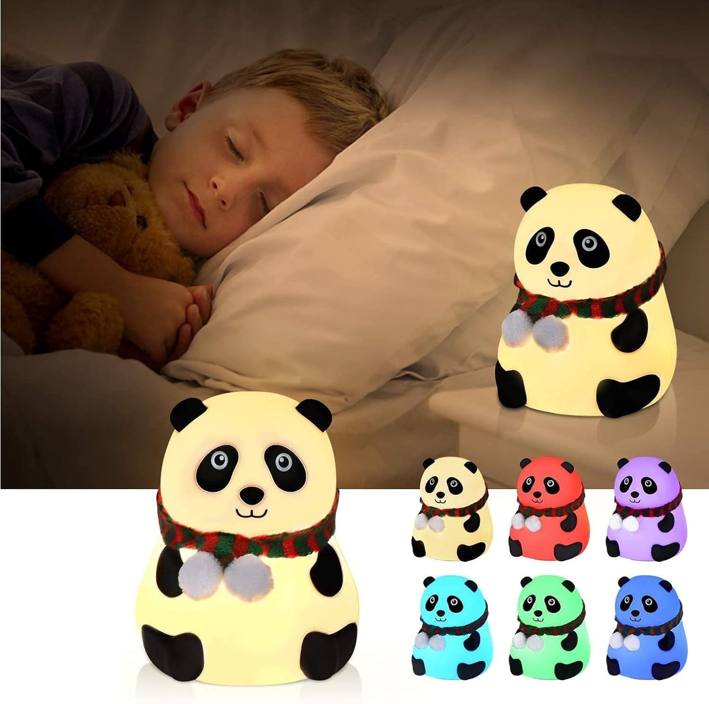 Silicone Panda Touch LED Lamp Night Light for Kids