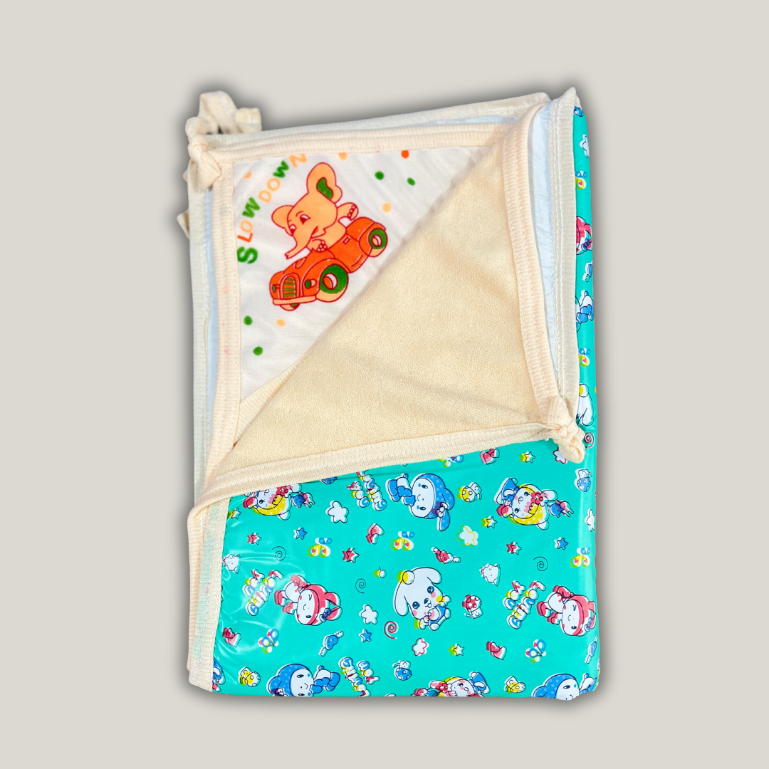 Plastic And Cotton Baby Massage Sheet (Pack Of 2)