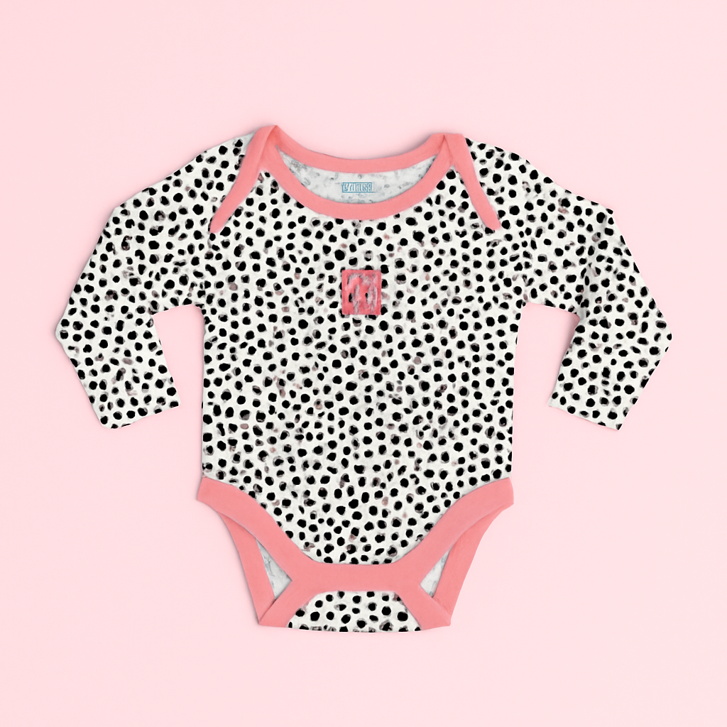 Chic Polka Dot Baby Bodysuit β Bunny Badge Design