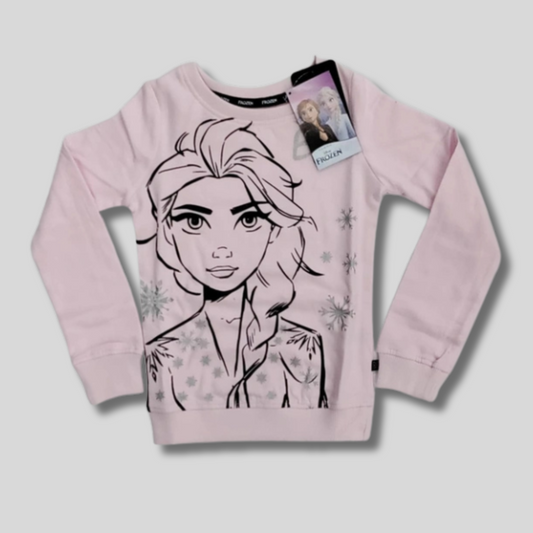 Girls' Frozen Elsa Sweatshirt – White | Stylish & Cozy