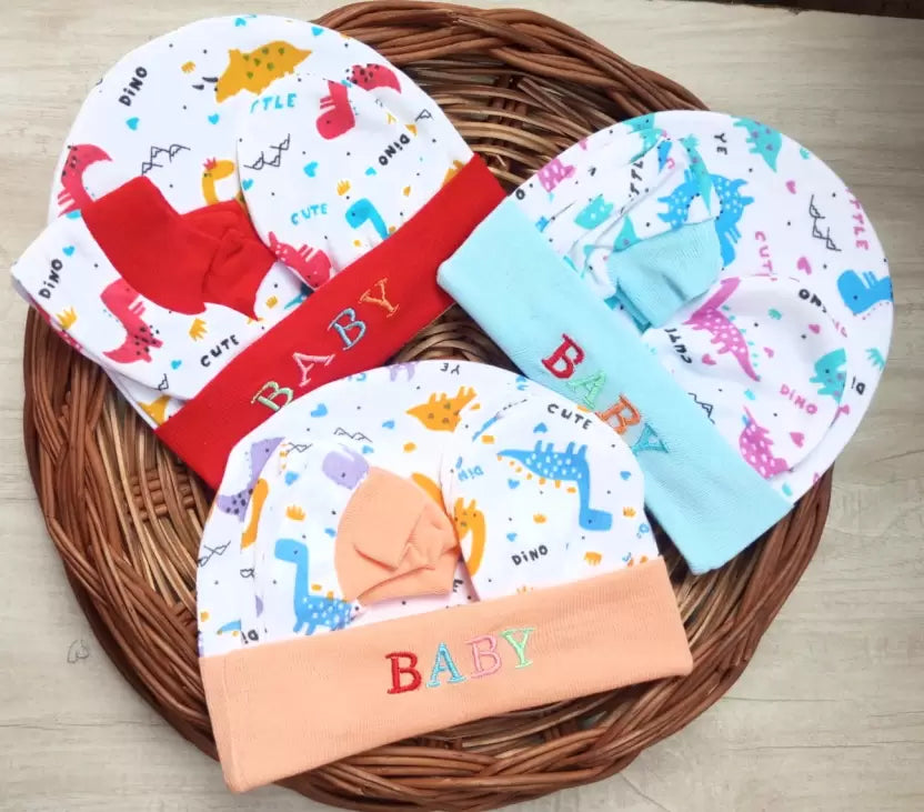 Baby Caps, Mittens and Booties Combo Set for 0-6 Months