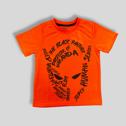 Kids' Black Panther Graphic T-Shirt – Orange