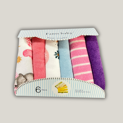 Soft Cotton Napkin Set For Kids ,Multicolor, Pack of 6