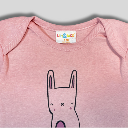Adorable Pink Bunny Baby Bodysuit – Soft Cotton Comfort