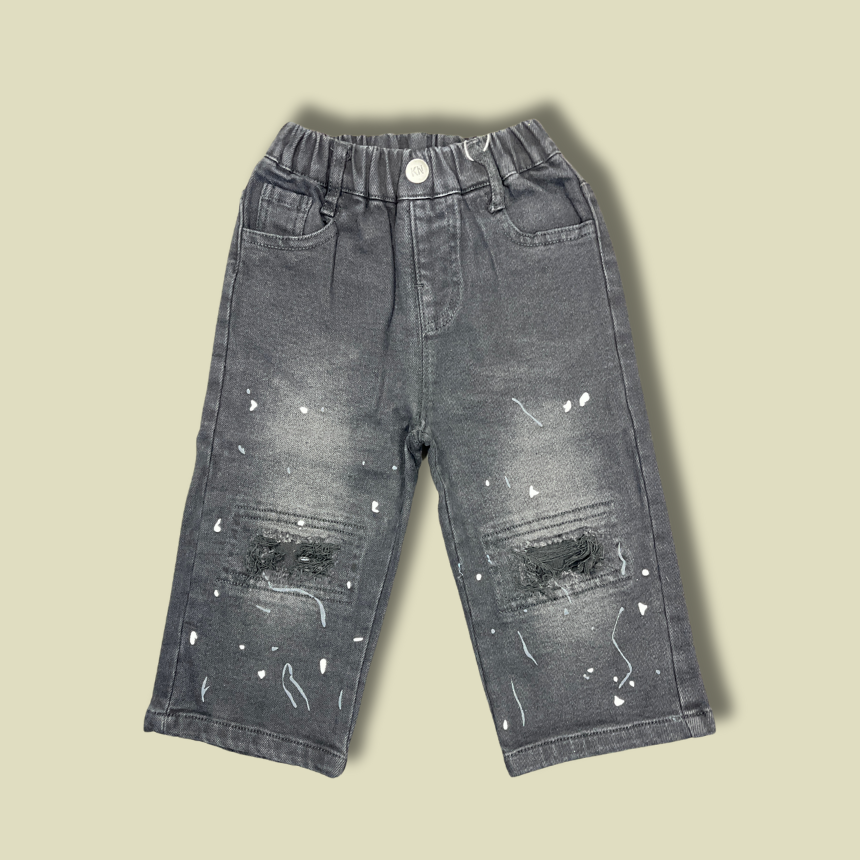 Boys' Distressed  Black Denim Jeans
