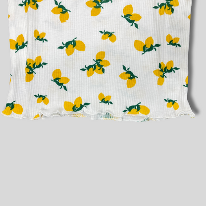 Zesty Lemon Print Kids' Pajama Set – 2-Piece Sleepwear