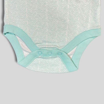 Mint Green Baby Bodysuit with Subtle Print | Cozy Comfort