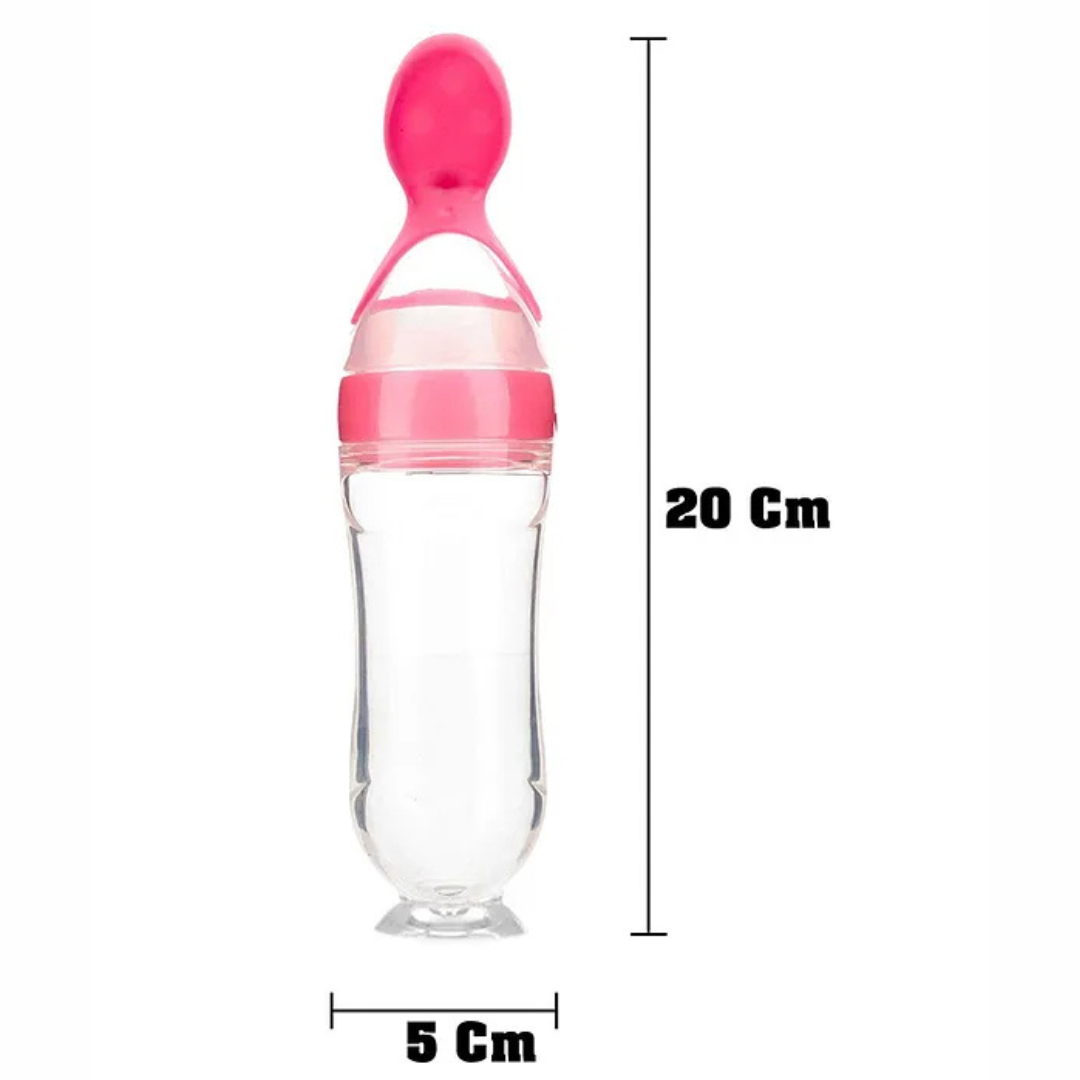Infant Baby Squeezy Silicone Food Feeder- 90 ml - Multicolor