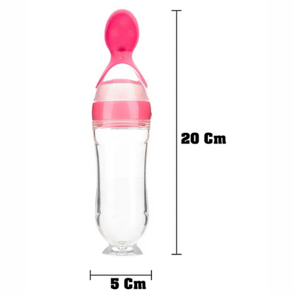 Infant Baby Squeezy Silicone Food Feeder- 90 ml - Multicolor