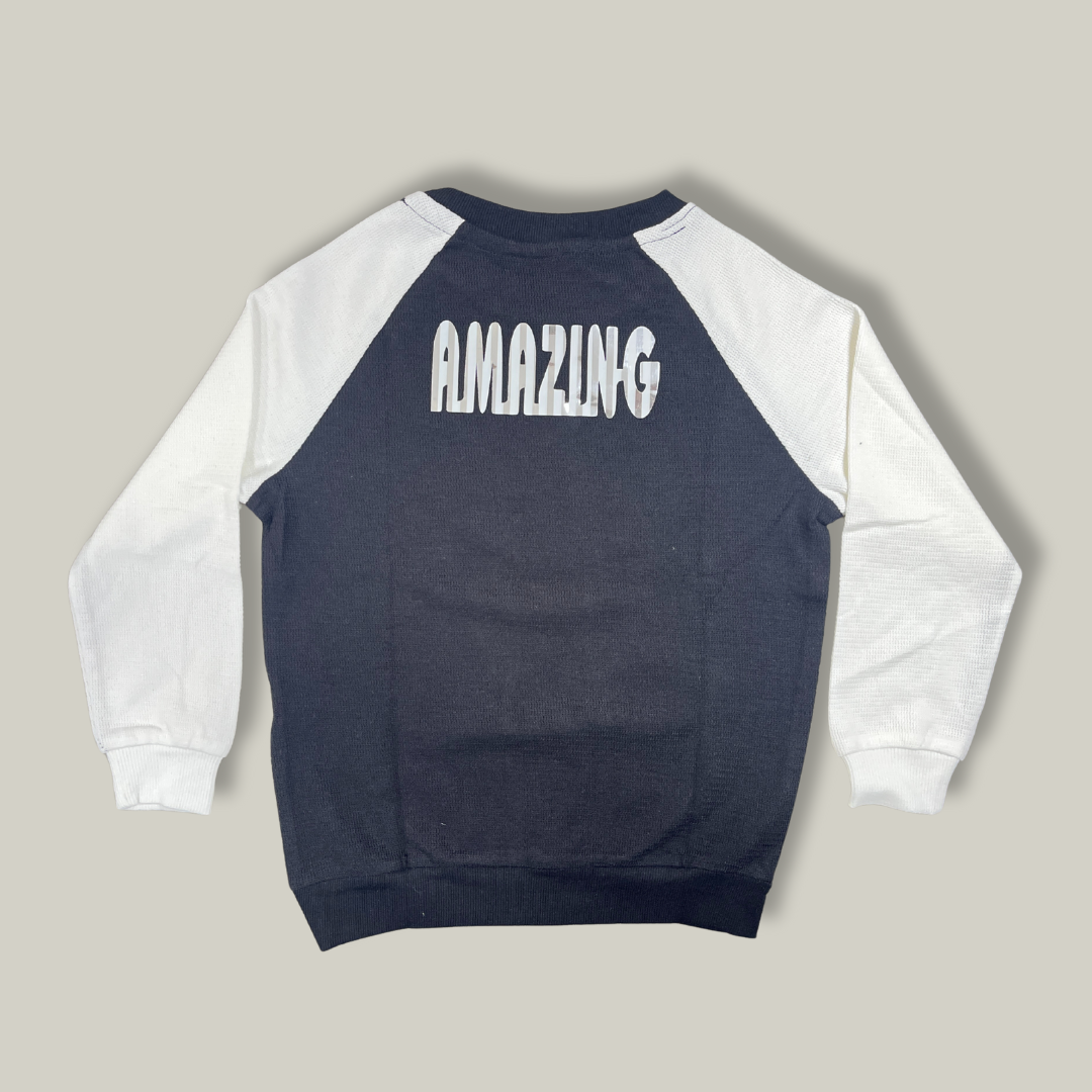 Kids' "Amazing" Raglan Sweatshirt – Black & White