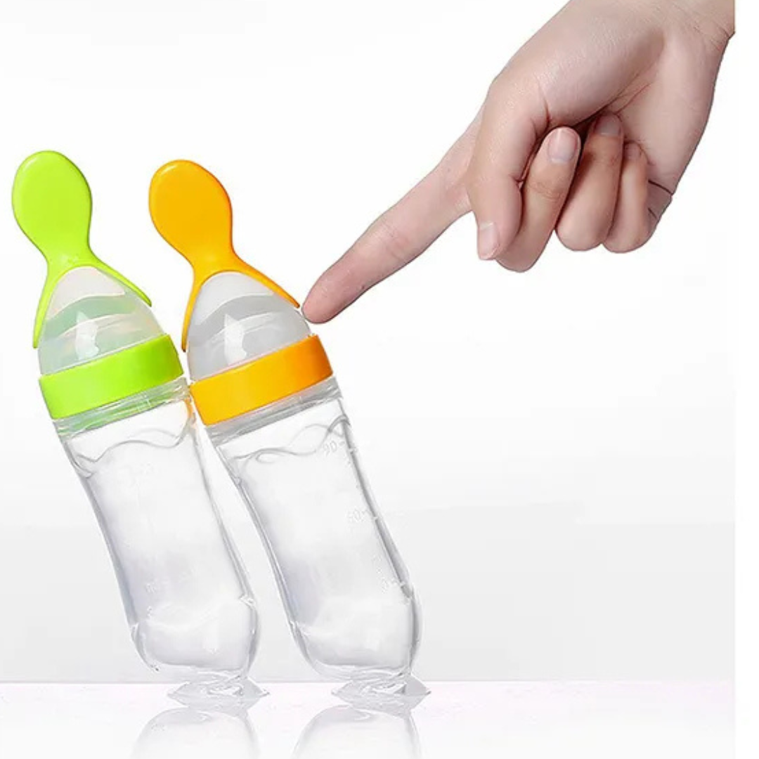 Infant Baby Squeezy Silicone Food Feeder- 90 ml - Multicolor