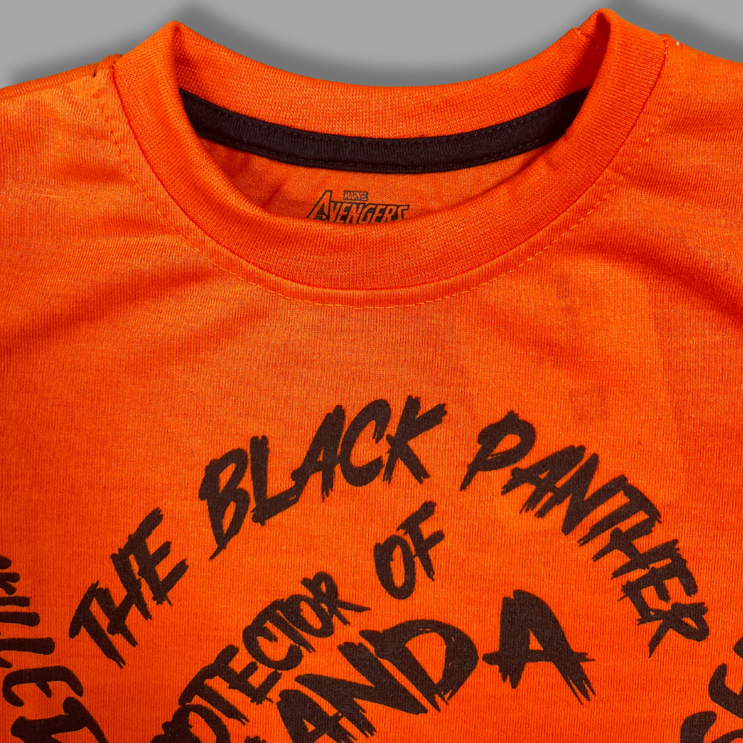 Kids' Black Panther Graphic T-Shirt – Orange