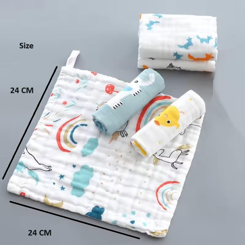Muslin Cotton Face Towels For Newborn Baby Extra Soft Hankies (Pack Of 2)