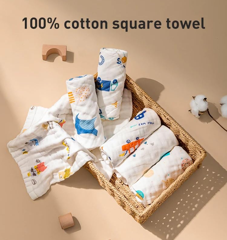 Muslin Cotton Face Towels For Newborn Baby Extra Soft Hankies (Pack Of 2)