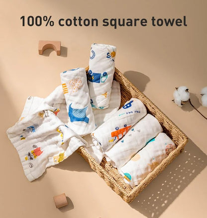 Muslin Cotton Face Towels For Newborn Baby Extra Soft Hankies (Pack Of 2)