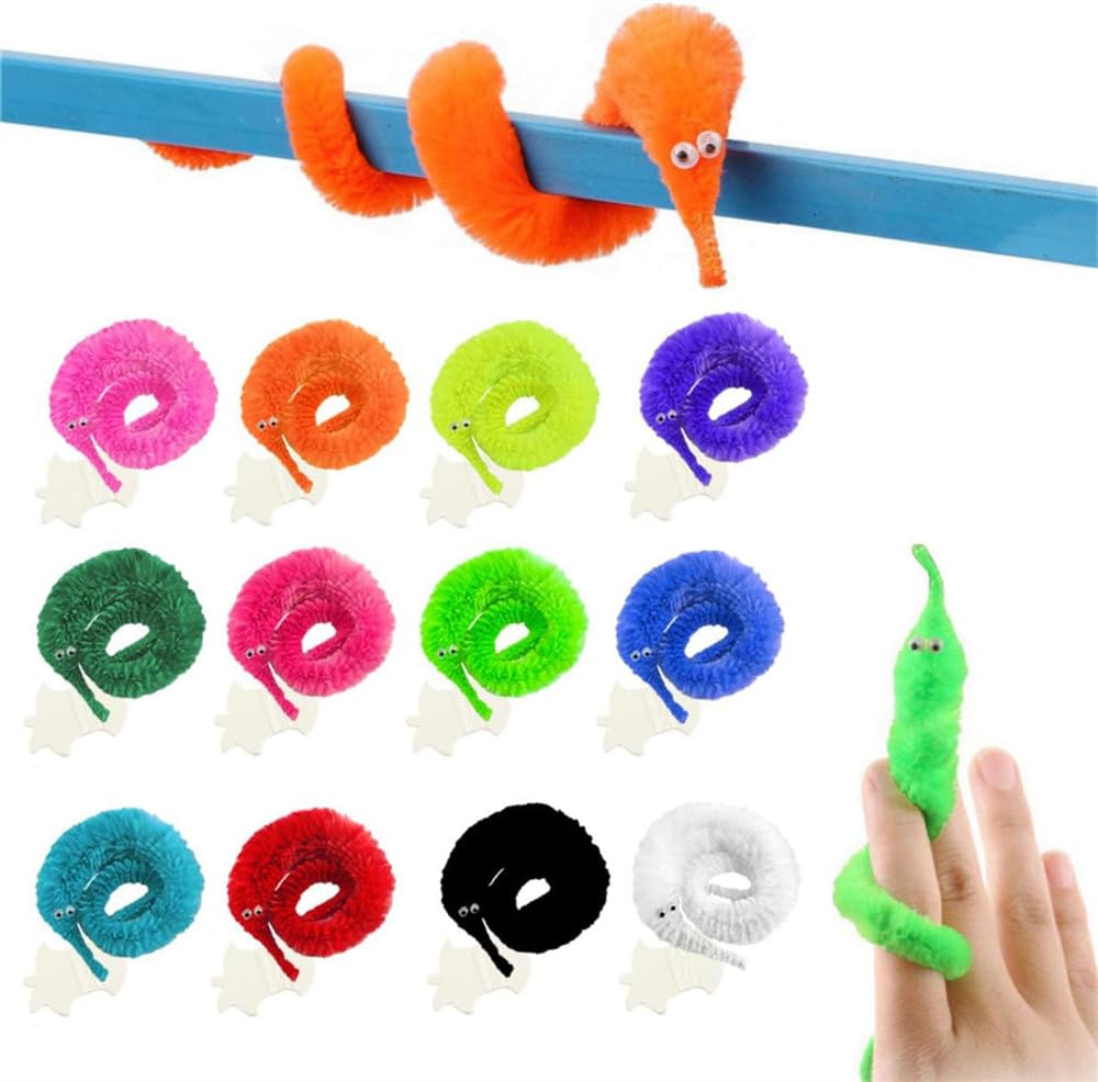 Magic Moving Worm Toys – Set of 5 Colorful Wiggle Pets