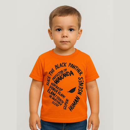 Kids' Black Panther Graphic T-Shirt – Orange